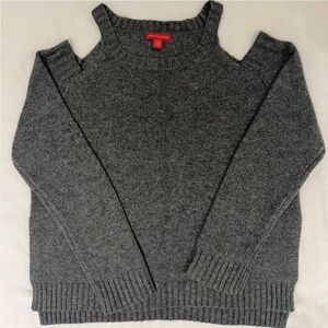 Saks Fifth Avenue Gray Off-Shoulder Sweater
